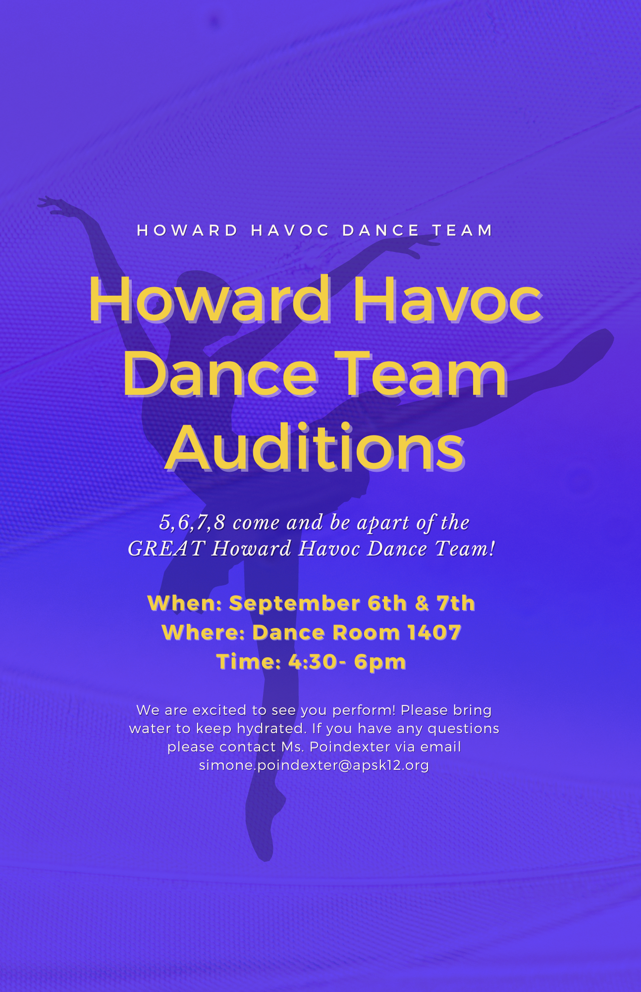 Dance Team Audition Info Flyer